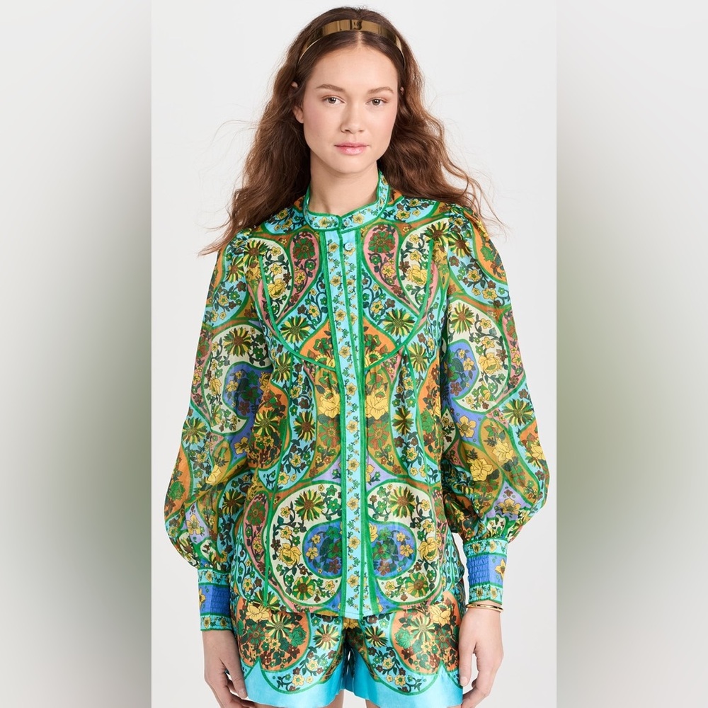 ALEMAIS Sofia Blouse Top Floral Print US 6 NWT